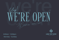 We're Open Pinterest Cover