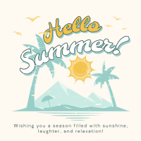 Vintage Summer Greeting Linkedin Post