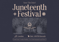 Retro Juneteenth Festival Postcard