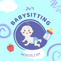 Babysitting Services Illustration Instagram Post