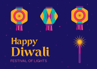 Diwali Lights Postcard Design