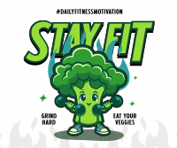 Cute Fitness Broccoli Facebook Post