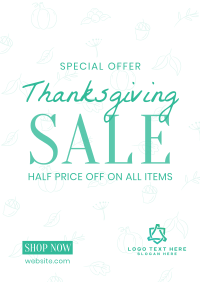 Thanksgiving Line Art Sale Poster