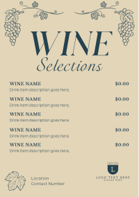 Wine Rustic Menu