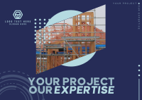 Modern Abstract Construction Service Postcard