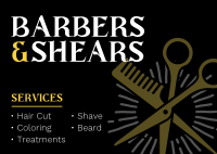Barbers & Shears Postcard