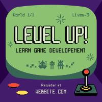 Retro 8bit Game Dev Course Instagram Post Design