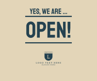 We're Open Facebook Post Design