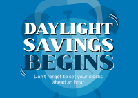 Playful Daylight Savings Postcard