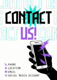 Quirky and Bold Contact Us Poster