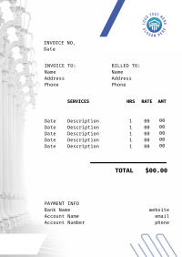 Justice Hall Pillars Invoice