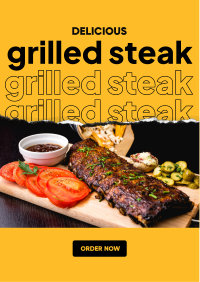 Delicious Grilled Steak Flyer Image Preview