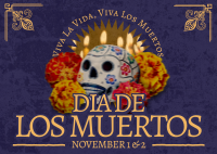 Elegant Dia De Muertos Postcard