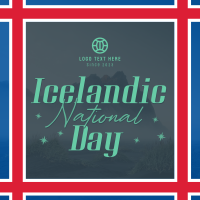 Textured Icelandic National Day Linkedin Post Design