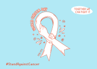 World Cancer Day Holding Postcard