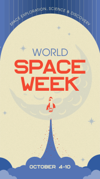 Retro Minimalist Space Week Facebook Story