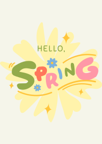 Playful Hello Spring Poster