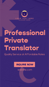 Professional Private Translator Instagram Reel Image Preview