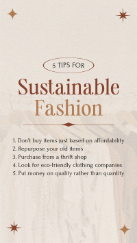 Stylish Chic Sustainable Fashion Tips Facebook Story