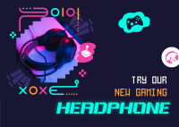 Gaming Headphone Accessory Postcard