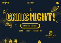 Pixelated Game Night Postcard