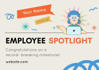 Employee Milestone Spotlight Postcard Design