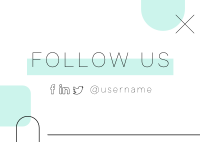 Modern Minimalist Follow Us Postcard