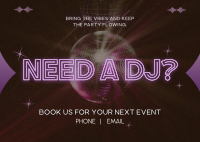 Hire a DJ  Postcard Image Preview