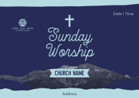 Church Sunday Worship Postcard