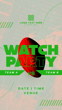 Grunge Football Watch Party Instagram Reel Image Preview