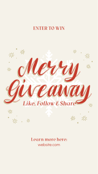 Merry Giveaway Announcement Instagram Story