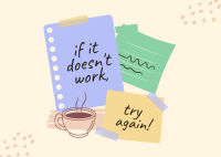 Post it Motivational Notes Postcard