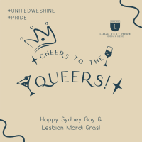 Cheers Queers Text Instagram Post Design
