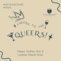 Cheers Queers Text Instagram Post