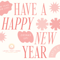 Quirky New Year Greeting Instagram Post Design