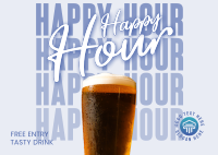 Happy Hour Night Postcard