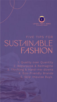 Chic Sustainable Fashion Tips Facebook Story