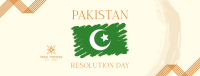 Pakistan Day Brush Flag Facebook Cover Image Preview