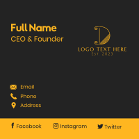 Gold Classy Letter D Business Card Image Preview