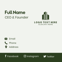 Green Skyscraper Hotel Business Card Image Preview