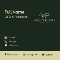Golden Classy Letter W Business Card Image Preview