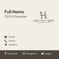 Classy Boutique Hotel Letter H Business Card Image Preview