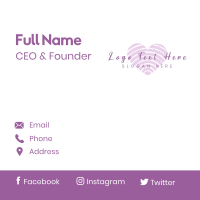 Purple Heart Script Wordmark Business Card Image Preview