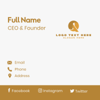 Golden Letter Q Business Card Image Preview