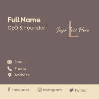 Natural Tone Feminine Lettermark Business Card Image Preview
