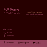 Fancy Unique Wordmark Business Card Image Preview