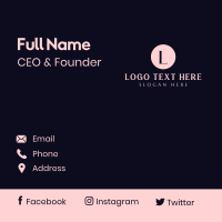 Cursive Pink Q  Business Card Image Preview