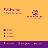 Purple Letter X Circle Business Card Image Preview