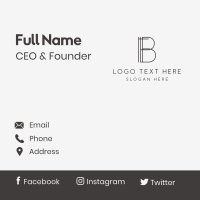 Geometric Lines Letter B Business Card Image Preview