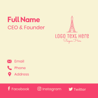 Pink Eiffel Tower  Business Card Image Preview